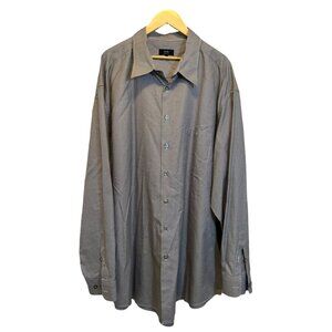 Zanella Mens Button Long Sleeve Dress Shirt 4XT Big Tall Houndstooth Italy